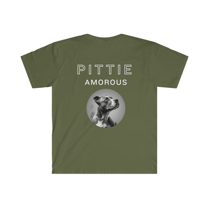 Pittieamorous with Back Print - Unisex T-Shirt for Pit Bull Moms and Dads & Advocates!