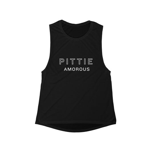 Pittieamorous - Pit Bull Lover Flowy Scoop Muscle Tank